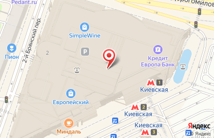Магазин косметики Inglot на площади Киевского Вокзала на карте