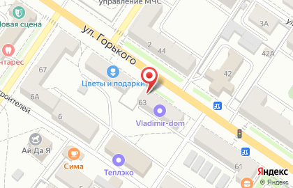 Магазин товаров для животных ЗооМир на улице Горького на карте