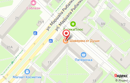 Кафе быстрого питания Шаверма от души на Чистопольской улице на карте