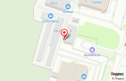 Автостоянка в Архангельске на карте