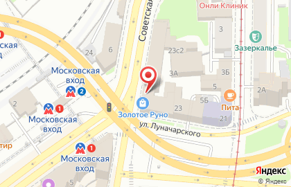 Комиссионный магазин Золотое руно на улице Луначарского на карте