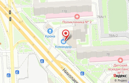 Супермаркет Командор на улице Академика Киренского, 116 на карте