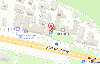Дар на улице Родионова на карте