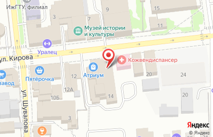 Аптека Планета Здоровья на улице Кирова, 14 в Воткинске на карте