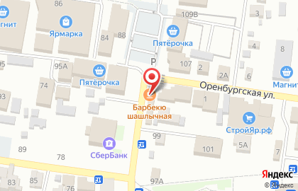 Киоск Артезианский источник на Оренбургской улице на карте