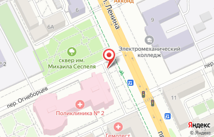 КАД Инженер на проспекте Ленина на карте