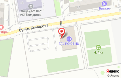 Детская футбольная школа Юниор на бульваре Комарова на карте
