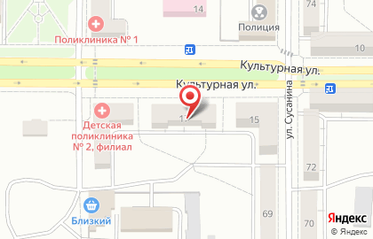 Участковый пункт полиции, Отдел полиции №4, Управление МВД России по г. Комсомольску-на-Амуре на Культурной улице на карте
