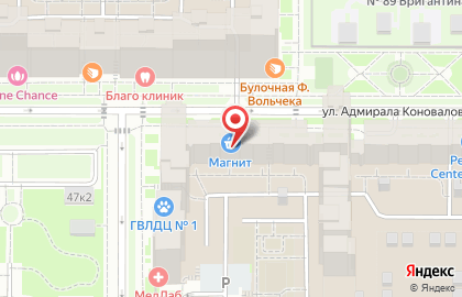 Супермаркет Магнит на Петергофском шоссе на карте