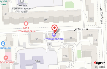 Отель Старый дворик в Кирове на карте