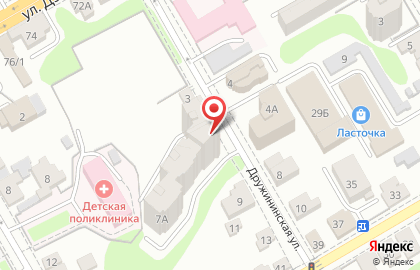 Косметология ЛазерМед на Дружининской улице на карте