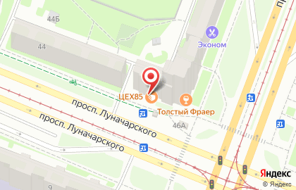 География на проспекте Луначарского на карте