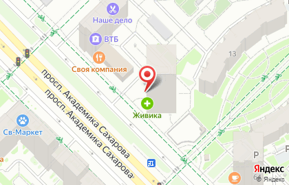 Магазин разливного пива Пивной №1 на проспекте Академика Сахарова на карте
