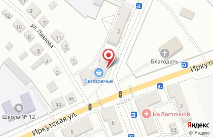 Продовольственный магазин Фортуна в Ангарске на карте