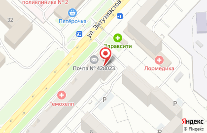 Супермаркет Малинка на улице Энтузиастов на карте