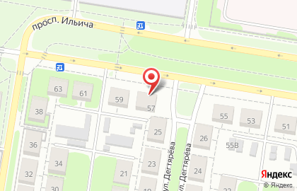 Продуктовый магазин на улице Ильича 57 на карте
