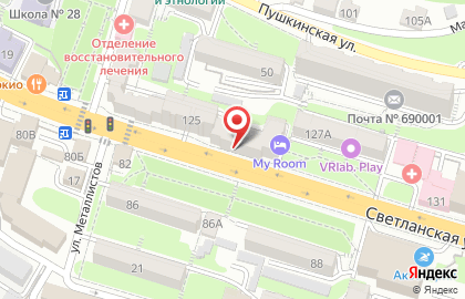 Медицинская компания Инвитро на Светланской улице на карте