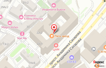 Кафе-столовая Пять звёзд в Красносельском районе на карте