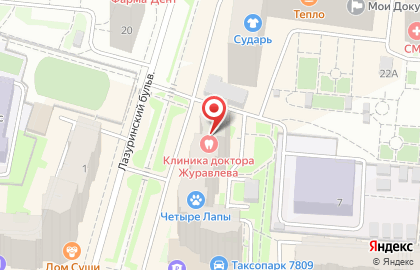 Клиника доктора Журавлева на Лесной улице в Дзержинском на карте