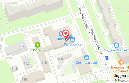 Продовольственный магазин на Будапештской, 11а на карте