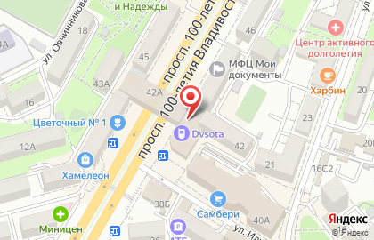 Ювелирный магазин Золотая долина на проспекте 100-летия Владивостока на карте