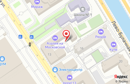 Банкомат, РОСТ БАНК, ОАО, Вахитовский район на Московской улице на карте