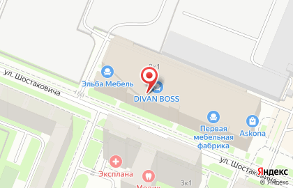Салон мебели Geniuspark на улице Шостаковича на карте