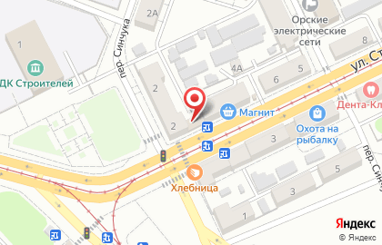 Магазин продуктов на улице Строителей на карте