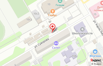 Магазин овощей и фруктов на улице Суворова на карте