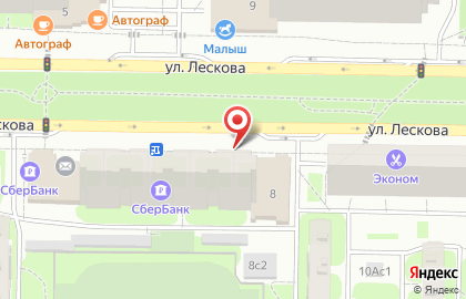 Киоск печатной продукции У метро на улице Лескова на карте