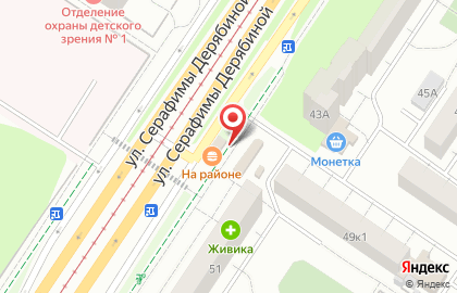 Магазин цветов на улице Серафимы Дерябиной на карте