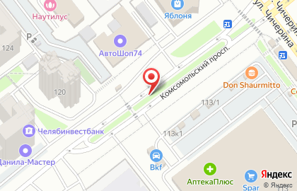 Автостоянка в Челябинске на карте