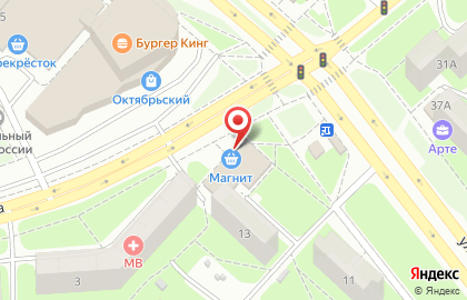 Супермаркет Магнит на улице Водопьянова на карте