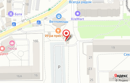 Автостоянка в Калининграде на карте