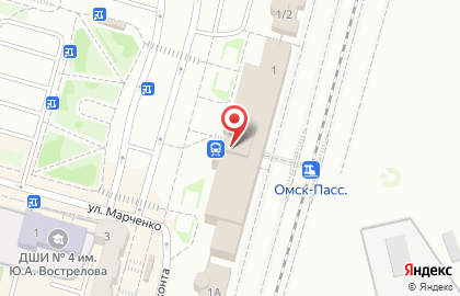 Железнодорожный вокзал г. Омска на карте