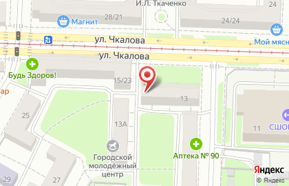 Клиника Роса в Ленинском районе на карте