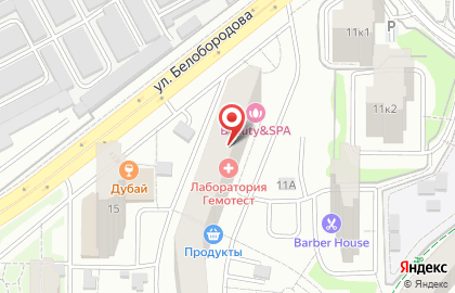Магазин продуктов на ул. Комарова, 2 к1 на карте