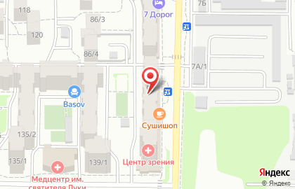 Суши-бар Сушишоп на улице Ядринцева на карте