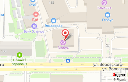 Магазин косметики Yves Rocher на улице Воровского на карте