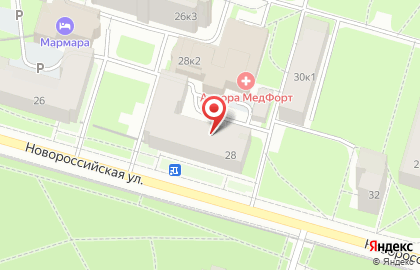 Общежитие, СПбГЛТУ им. С.М. Кирова на Новороссийской улице на карте