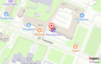 Гостиница Московская в Нижнем Новгороде на карте