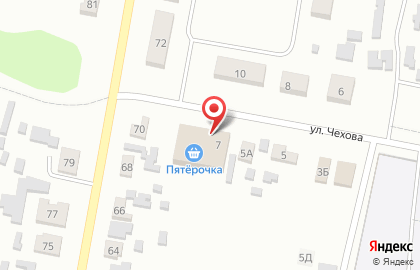 Супермаркет Пятёрочка на улице Чехова на карте