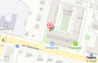Мясной магазин Цыпа на улице Красина на карте