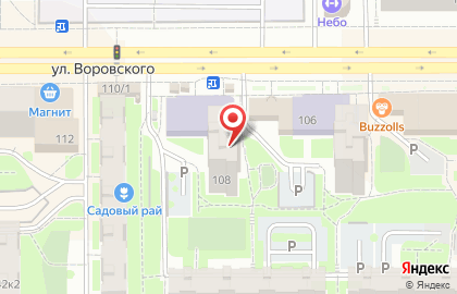 Магазин продуктов Йола-маркет на улице Воровского, 108 на карте