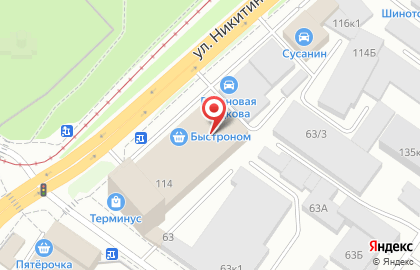 Новосибирский филиал Банкомат, АКБ АВАНГАРД на улице Никитина на карте