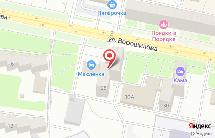 Автошкола Главная дорога на улице Ворошилова на карте