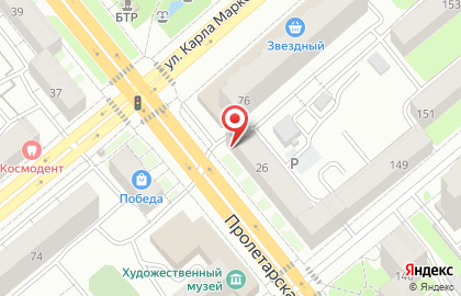 Агентство недвижимости Сова на Пролетарской улице на карте