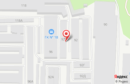Гаражно-погребной кооператив №33 в Комсомольском районе на карте