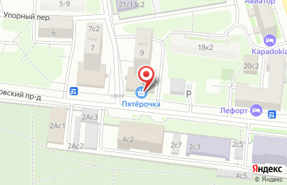 Супермаркет Пятёрочка в Перовском проезде на карте
