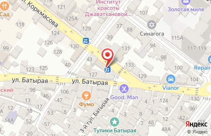 Шиномонтажная мастерская на улице Коркмасова на карте